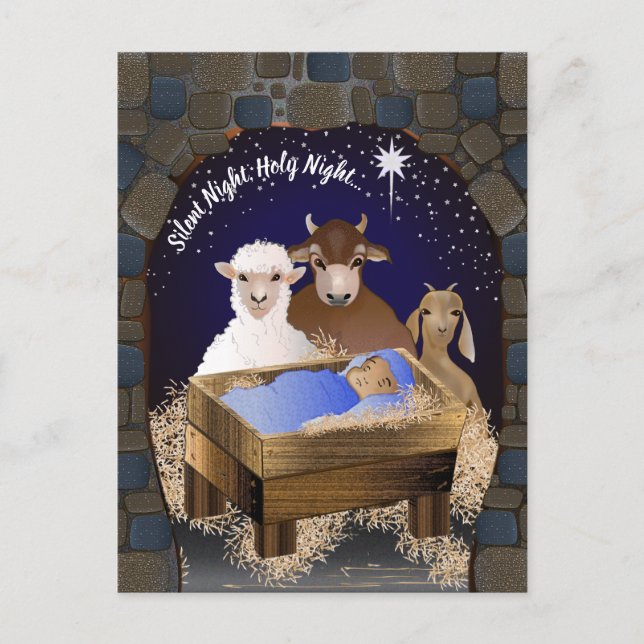 Cartes Pour Fêtes Annuelles Nativité de Noël Bébé Jésus (Devant)