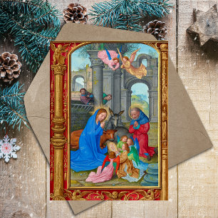 Cartes Pour Fêtes Annuelles Nativité de Noël chrétienne médiévale