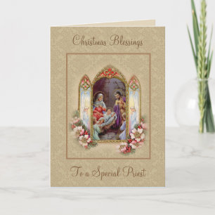 Cartes Pour Fêtes Annuelles Nativité de Noël de Jésus Vintage Religieux