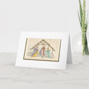 Cartes Pour Fêtes Annuelles Nativité de Noël Vintage