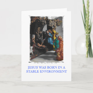 Cartes Pour Fêtes Annuelles Nativité, JÉSUS EST NÉ DANS UN ENVIRONNEMENT STABL