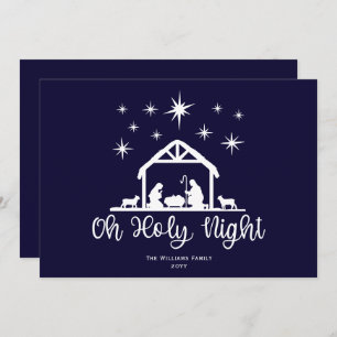 Cartes Pour Fêtes Annuelles Nativité Manger Oh Holy Night Script