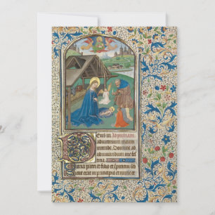 Cartes Pour Fêtes Annuelles Nativité médiévale de Noël par Willem Vrelant