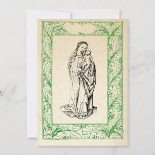 Cartes Pour Fêtes Annuelles Nativité médiévale Marie et Jésus Bordure sainte d
