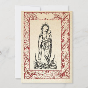 Cartes Pour Fêtes Annuelles Nativité médiévale Marie et Jésus Bordure sainte d