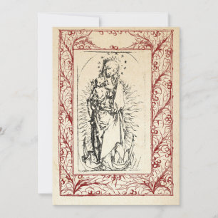 Cartes Pour Fêtes Annuelles Nativité médiévale Marie et Jésus Bordure sainte d