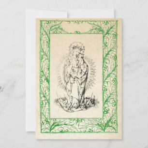 Cartes Pour Fêtes Annuelles Nativité médiévale Marie et Jésus Saint Bord Holid