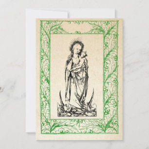 Cartes Pour Fêtes Annuelles Nativité médiévale Marie et Jésus Saint Bordure Va