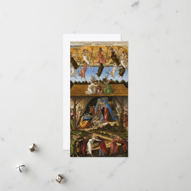 Cartes Pour Fêtes Annuelles Nativité mystique, 1500 par Sandro Botticelli (Devant/Arrière en situation)