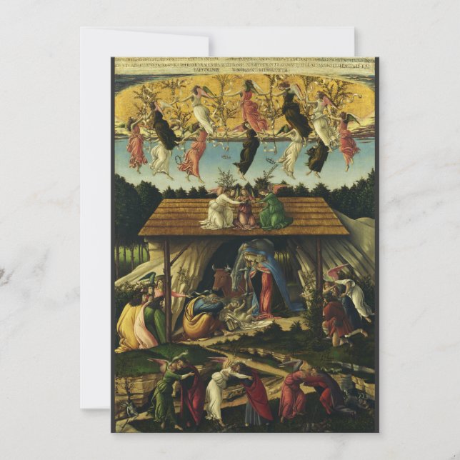 Cartes Pour Fêtes Annuelles Nativité mystique par Sandro Botticelli (Devant)