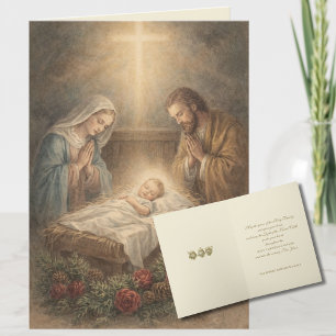 Cartes Pour Fêtes Annuelles Nativité Noël Sainte Famille Catholique