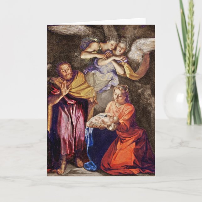 Cartes Pour Fêtes Annuelles Nativité par Noel Coypel (Devant)