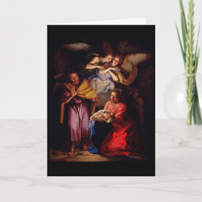 Cartes Pour Fêtes Annuelles Nativité par Noel Coypel (Devant)