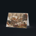 Cartes Pour Fêtes Annuelles Nativité sainte de la Renaissance<br><div class="desc">L'image de la nativité et les trois rois présent leurs cadeaux et d'autres viennent par la ville pour adorer l'enfant du Christ.  Beaux-arts dans le style flamand par Pieter Bruegel l'aîné.  Peint au XVIème siècle.</div>