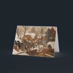 Cartes Pour Fêtes Annuelles Nativité sainte de la Renaissance<br><div class="desc">L'image de la nativité et les trois rois présent leurs cadeaux et d'autres viennent par la ville pour adorer l'enfant du Christ.  Beaux-arts dans le style flamand par Pieter Bruegel l'aîné.  Peint au XVIème siècle.</div>