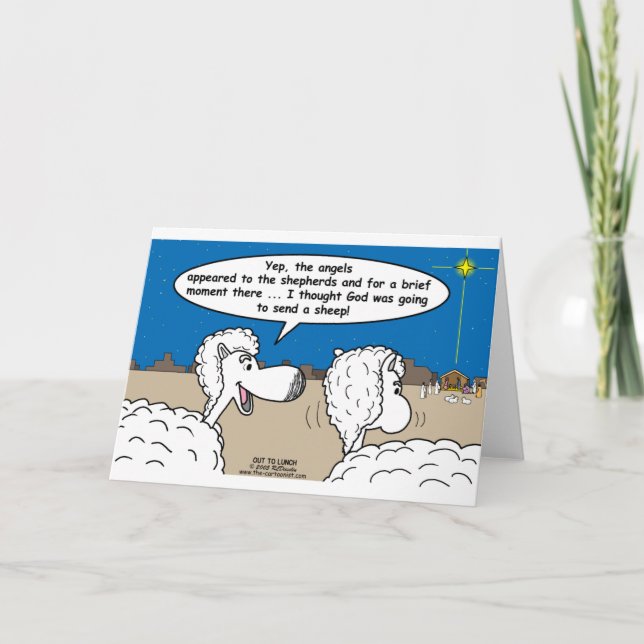 Cartes Pour Fêtes Annuelles Nativité Sheep (Devant)