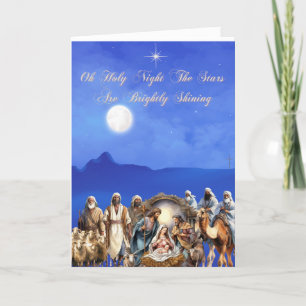 Cartes Pour Fêtes Annuelles Nativité sous les étoiles : Ô nuit sainte