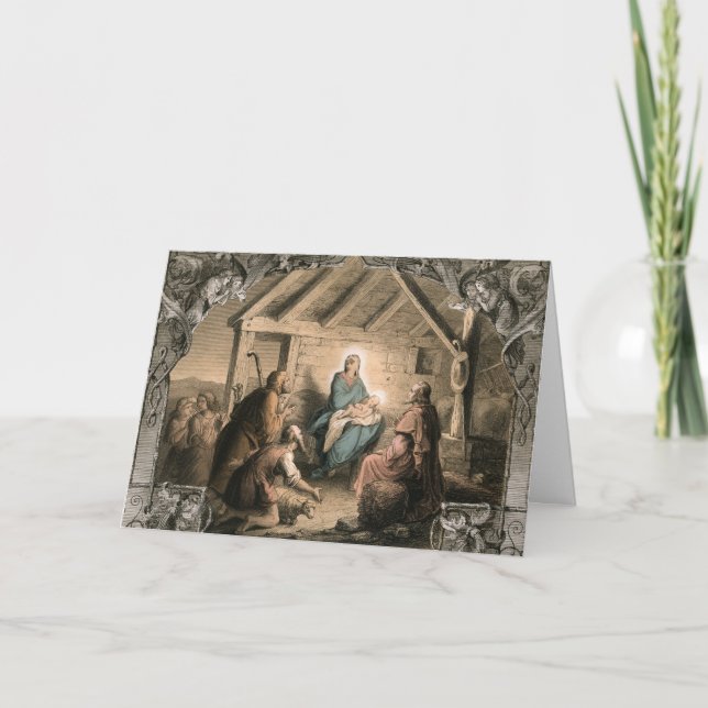 Cartes Pour Fêtes Annuelles Nativité vintage (Devant)
