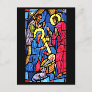 Cartes Pour Fêtes Annuelles Nativité Vitrail Noël