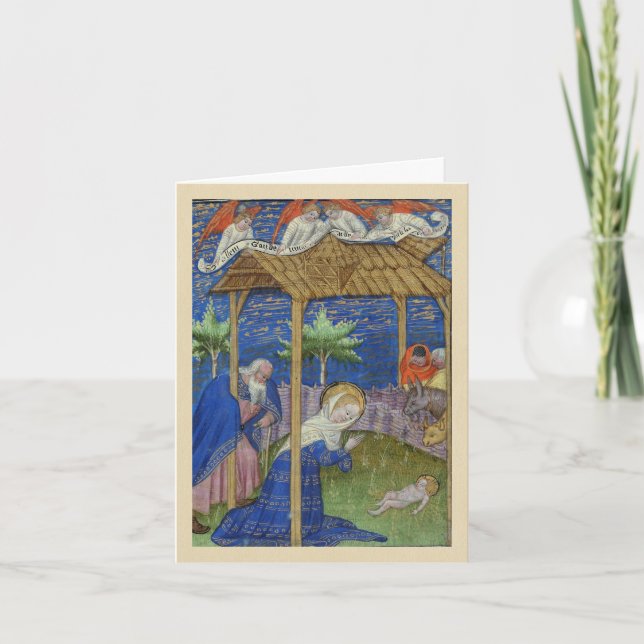 Cartes Pour Fêtes Annuelles Nativity Illuminated Manuscript Christmas Card (Devant)