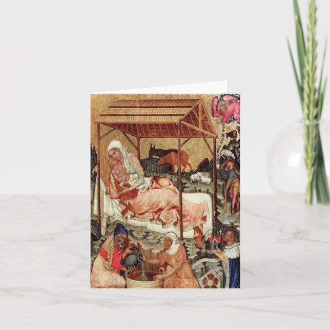 Cartes Pour Fêtes Annuelles Nativity = maître de Hohenfurth 1430. (Devant)