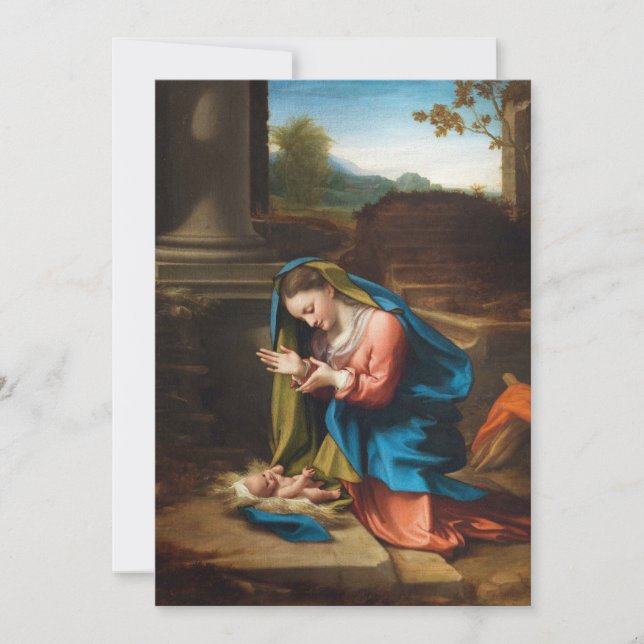 Cartes Pour Fêtes Annuelles Nativity Scene | Mary and Baby Jesus Religious (Devant)