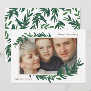 Cartes Pour Fêtes Annuelles Nature Botanical Vœux Or photo
