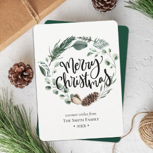 Cartes Pour Fêtes Annuelles Nature hivernale Aquarelle Noël