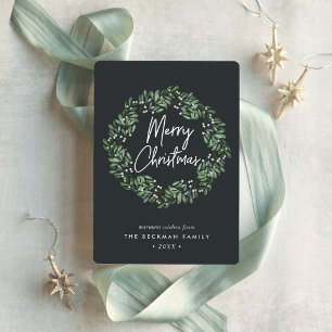 Cartes Pour Fêtes Annuelles Naturellement Joyeux   Aquarelle Noël