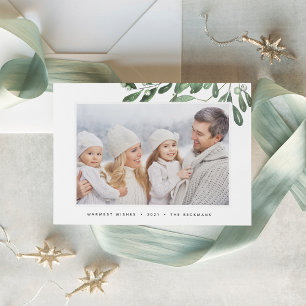 Cartes Pour Fêtes Annuelles Naturellement Joyeux Photo botanique élégante