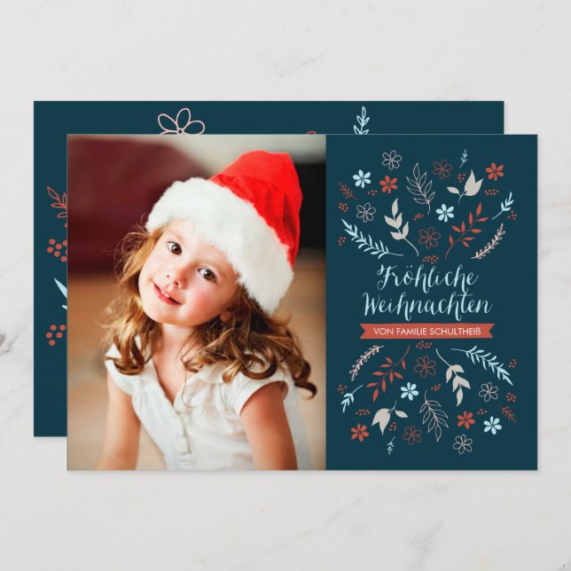 Cartes Pour Fêtes Annuelles Natürliche Noel Weihnachtsklappgruß (Devant / Derrière)