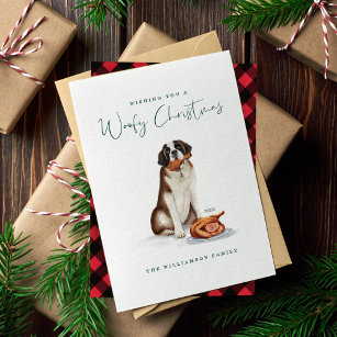 Carte de Noël avec enveloppe, chien et oie