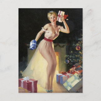 Cartes Pour Fêtes Annuelles Naughty Christmas Pin Up Girl