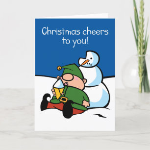 Cartes Pour Fêtes Annuelles Naughty Elves Frosty Christmas Card