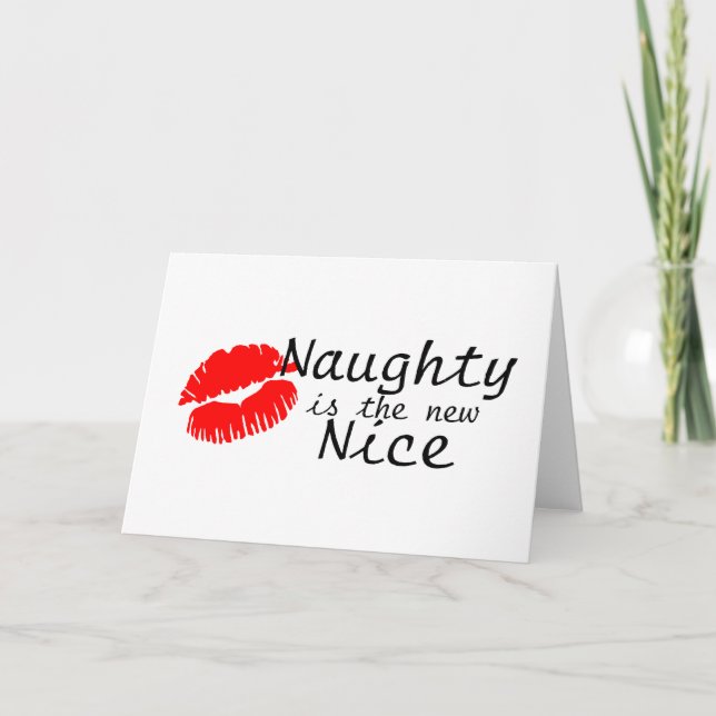 Cartes Pour Fêtes Annuelles Naughty Est Le Nouveau Nice (Devant)