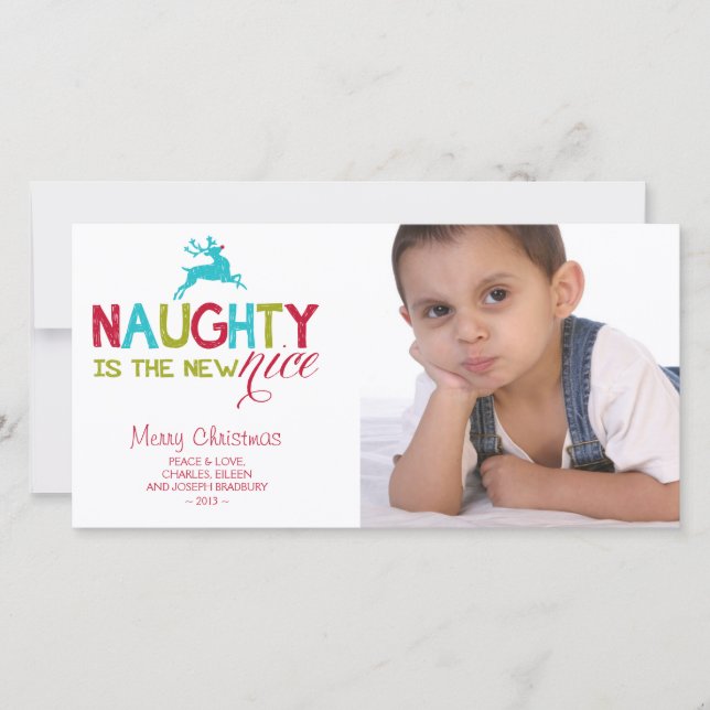 Cartes Pour Fêtes Annuelles Naughty est le nouveau Noël de Nice (Devant)