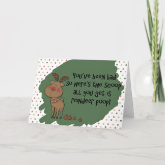Cartes Pour Fêtes Annuelles Naughty Funny Christmas Reindeer Poop Card