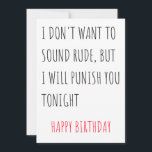 Cartes Pour Fêtes Annuelles Naughty Funny Happy Birthday Card pour lui et elle<br><div class="desc">Si vous cherchez des cadeaux pour l'anniversaire, ces idées de cadeaux d'anniversaire drôles et vilains et sales pour lui et elle vous intéresseront sûrement. Cette joyeuse carte d'anniversaire avec des messages hilarants et drôles, des citations et des voeux peut être un cadeau d'anniversaire parfait pour lui, pour mari, pour garçons,...</div>