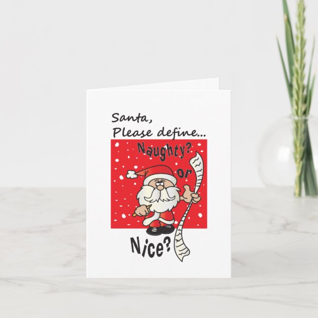 Cartes Pour Fêtes Annuelles Naughty or Nice Christmas Design (Devant)