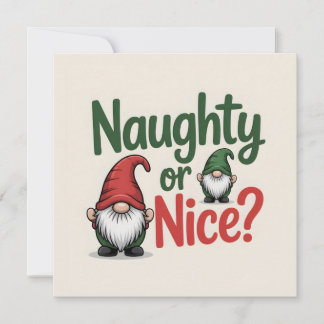 Cartes Pour Fêtes Annuelles Naughty or Nice Christmas Graphic: Cute Gnomes