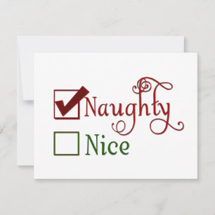 Cartes Pour Fêtes Annuelles Naughty ou Nice
