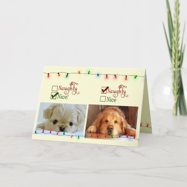 Cartes Pour Fêtes Annuelles Naughty ou Nice (Devant)