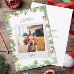 Cartes Pour Fêtes Annuelles Naughty ou Nice Funny Pet Dog Custom Christmas<br><div class="desc">Naughty or Nice Funny Pet Dog Custom Christmas Holiday Card vous pouvez facilement ajouter la photo et le message personnalisé de votre animal en cliquant sur le message "Personnaliser".</div>