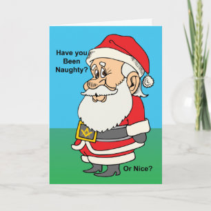 Cartes Pour Fêtes Annuelles Naughty ou Nice Mason
