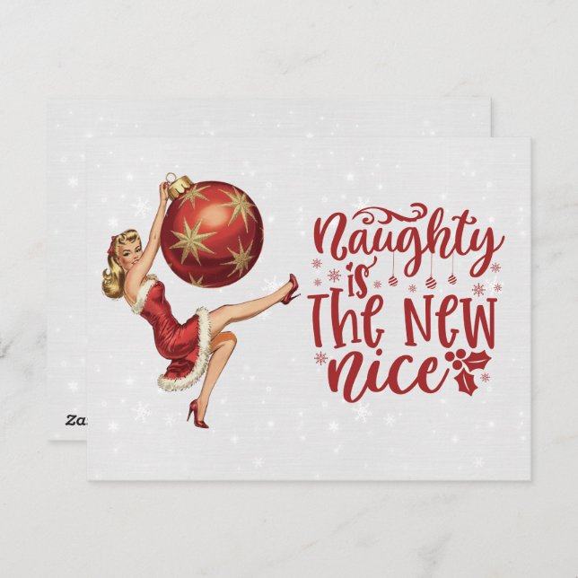 Cartes Pour Fêtes Annuelles Naughty Sister Naughty Is The New Nice Christmas  (Devant / Derrière)