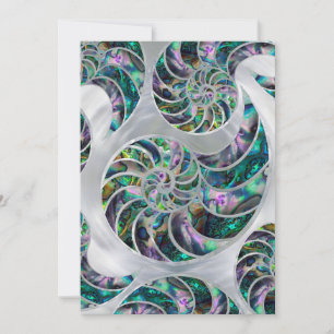 Cartes Pour Fêtes Annuelles Nautilus Shell Abalone et Pearl