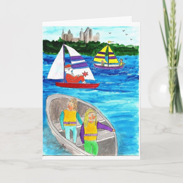 Cartes Pour Fêtes Annuelles Navigation heureuse par la saison des vacances (Devant)