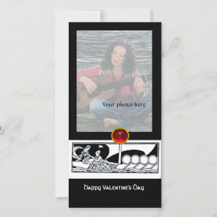 Cartes Pour Fêtes Annuelles NAVIRE ANTIQUE ET AMATEURS Rouge Ruby Gem Noir Bla