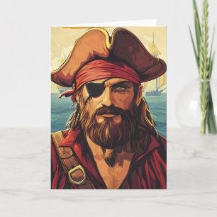 Cartes Pour Fêtes Annuelles Navire maritime Pirate