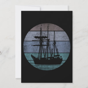 CARTES POUR FÊTES ANNUELLES NAVIRE VINTAGE TENDANCE PÊCHEURS BATEAU DE PÊCHE
